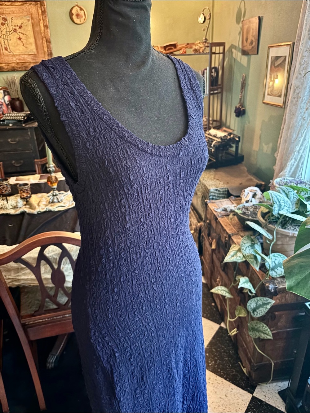 Enza Costa Textured Navy Bodycon Dress